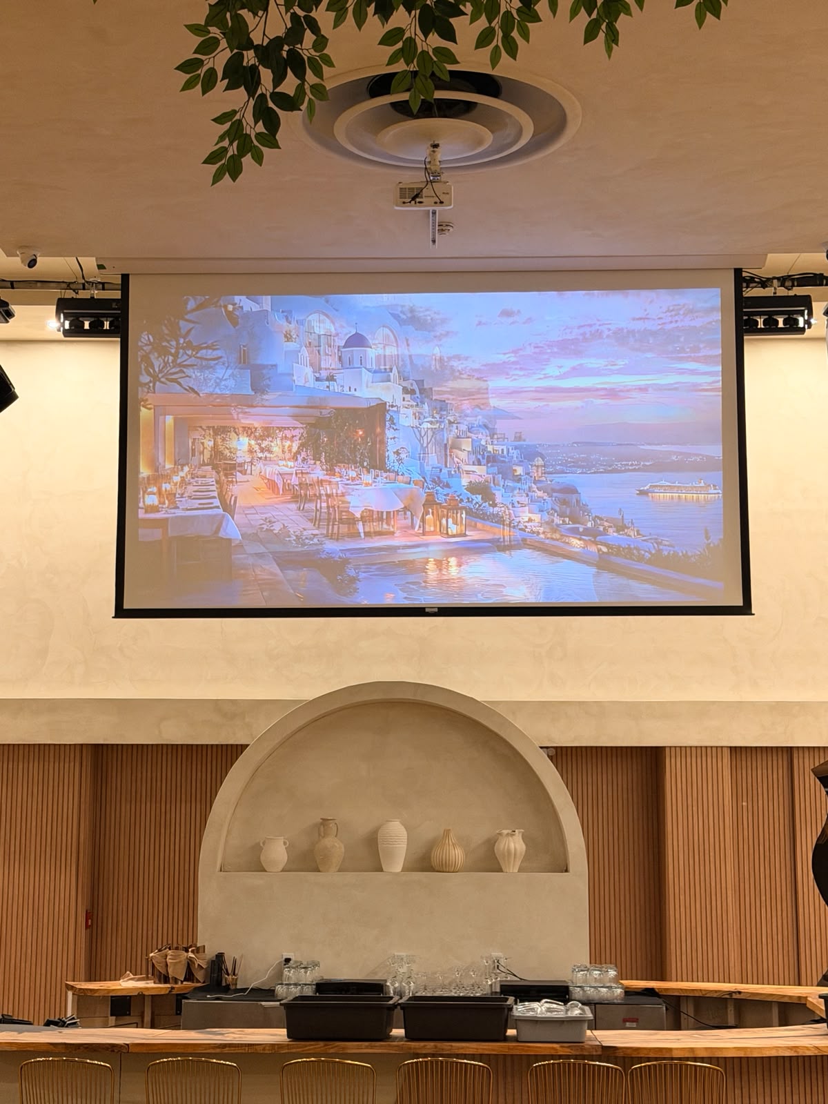 The room set for a corporate day